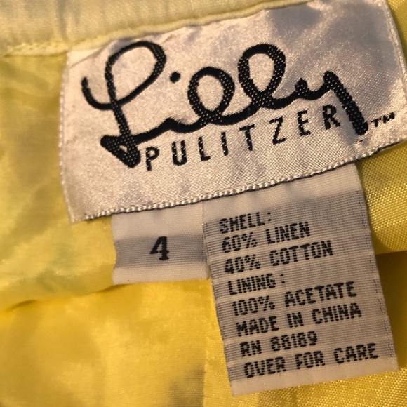 Lilly Pulitzer Linen Blend Floral Crop Pants Size 4 Yellow Purple - Picture 6 of 7